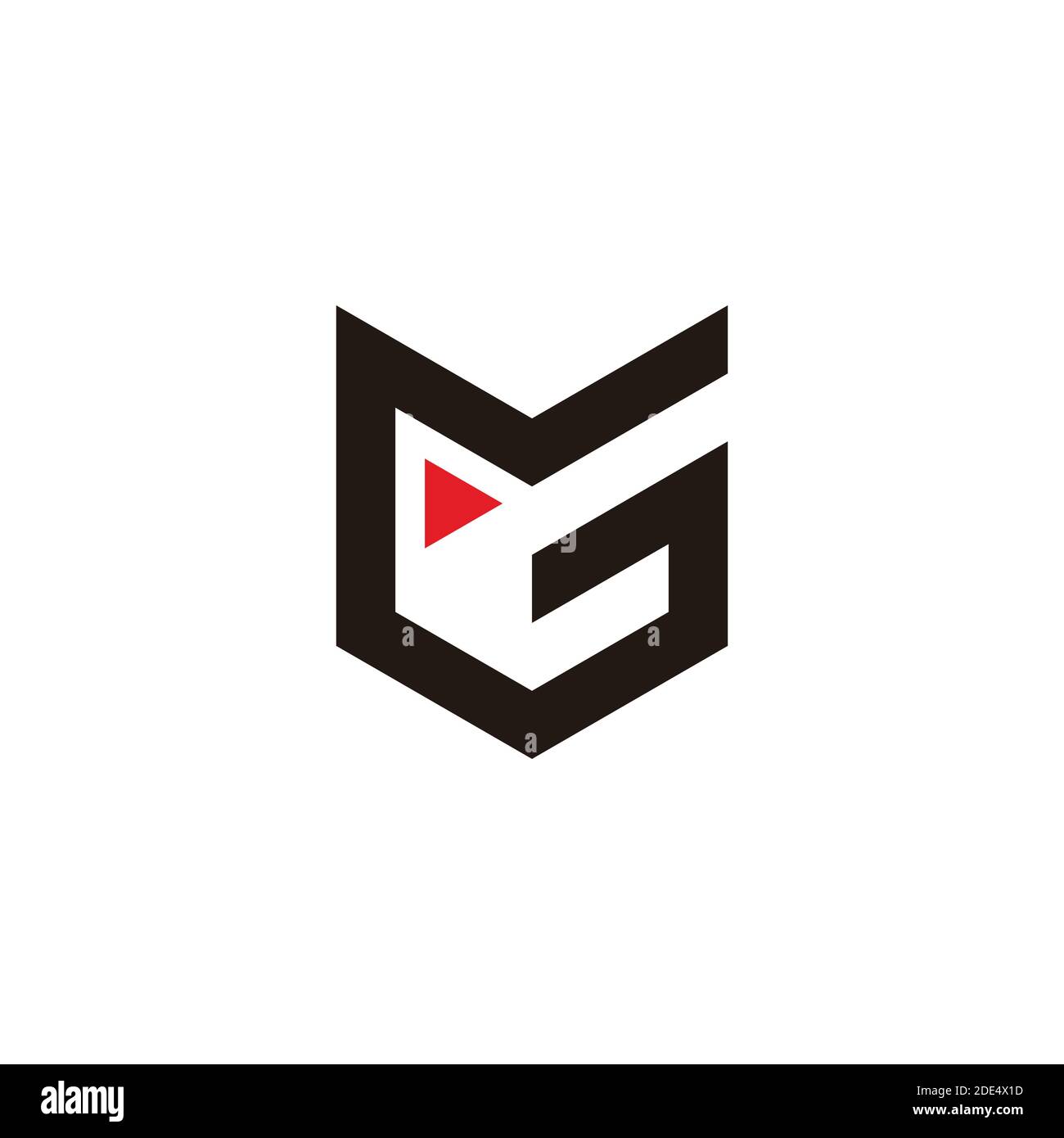 abstract letter mg triangle arrow geometric logo vector Stock Vector