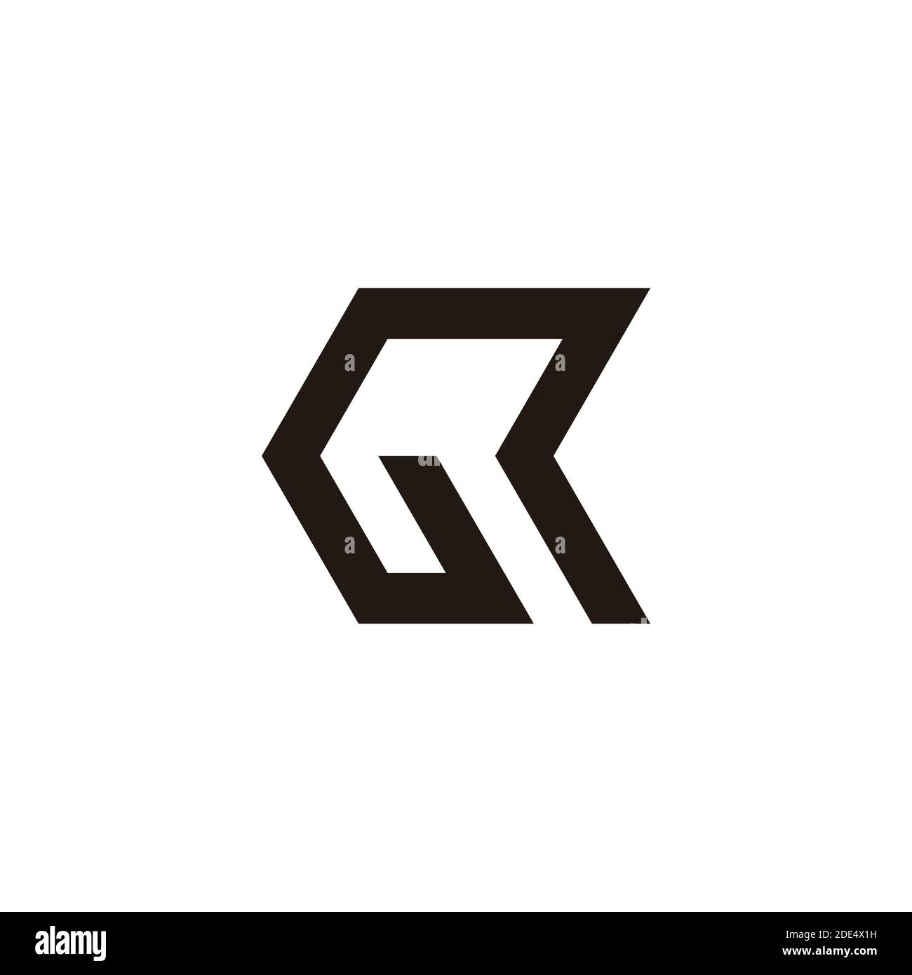 letter ur simple geometric line logo vector Stock Vector