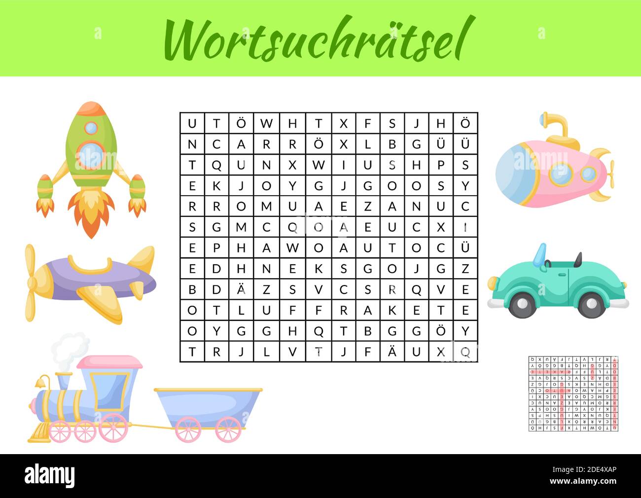 wortsuchratsel word search puzzle kids activity worksheet colorful printable version educational game for study german words includes answers stock vector image art alamy