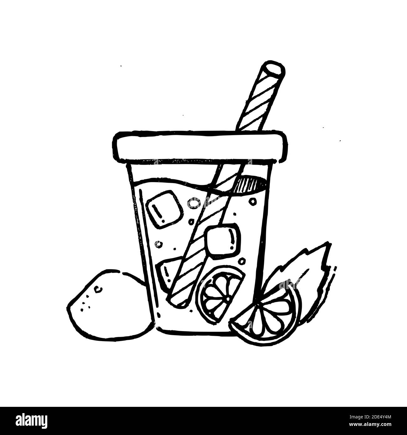 Coloring Page for Kid of Bubble Drink Hand Drawn suitable for ...