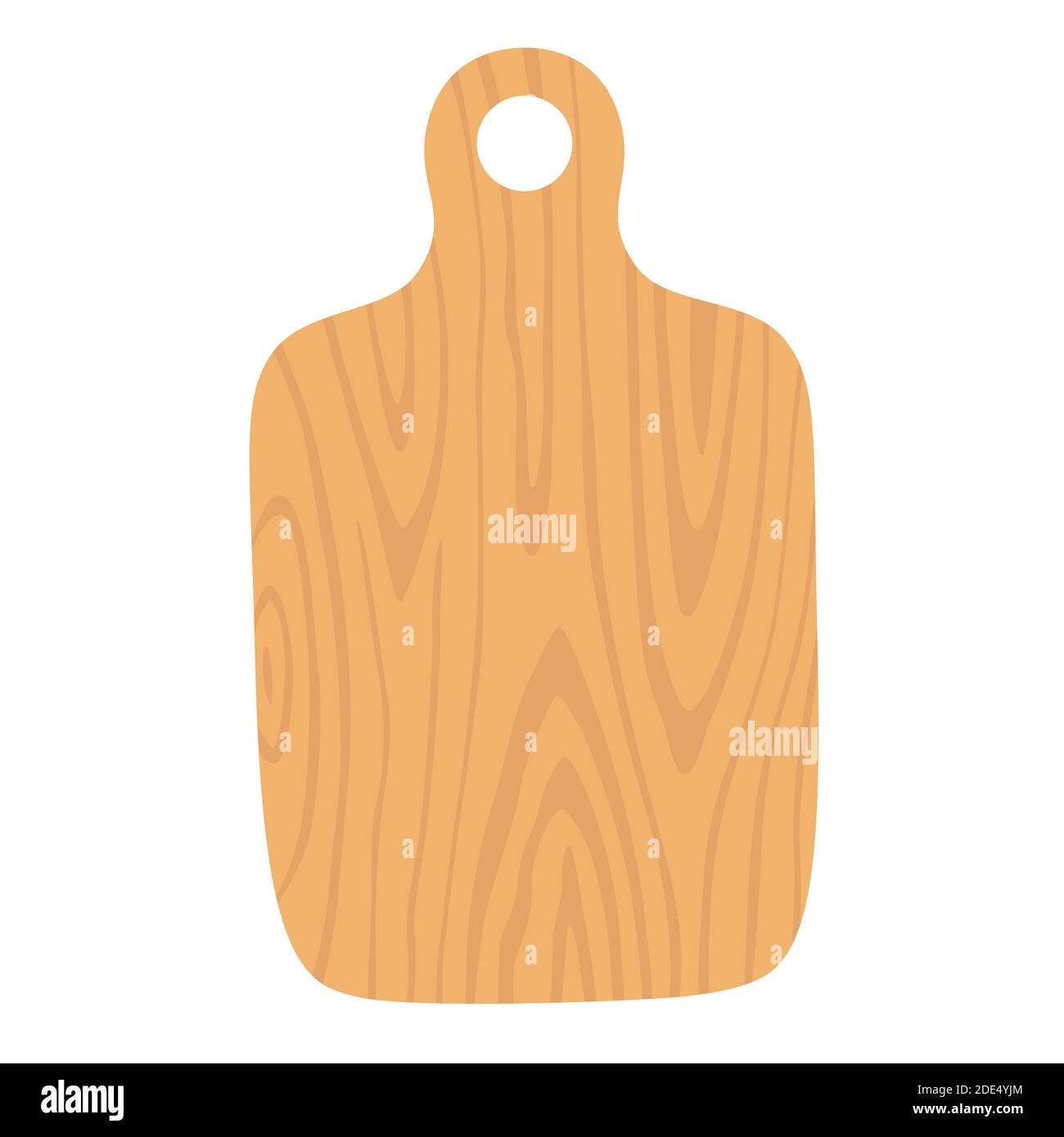 Wooden cutting board. Vector illustration isolated on white background