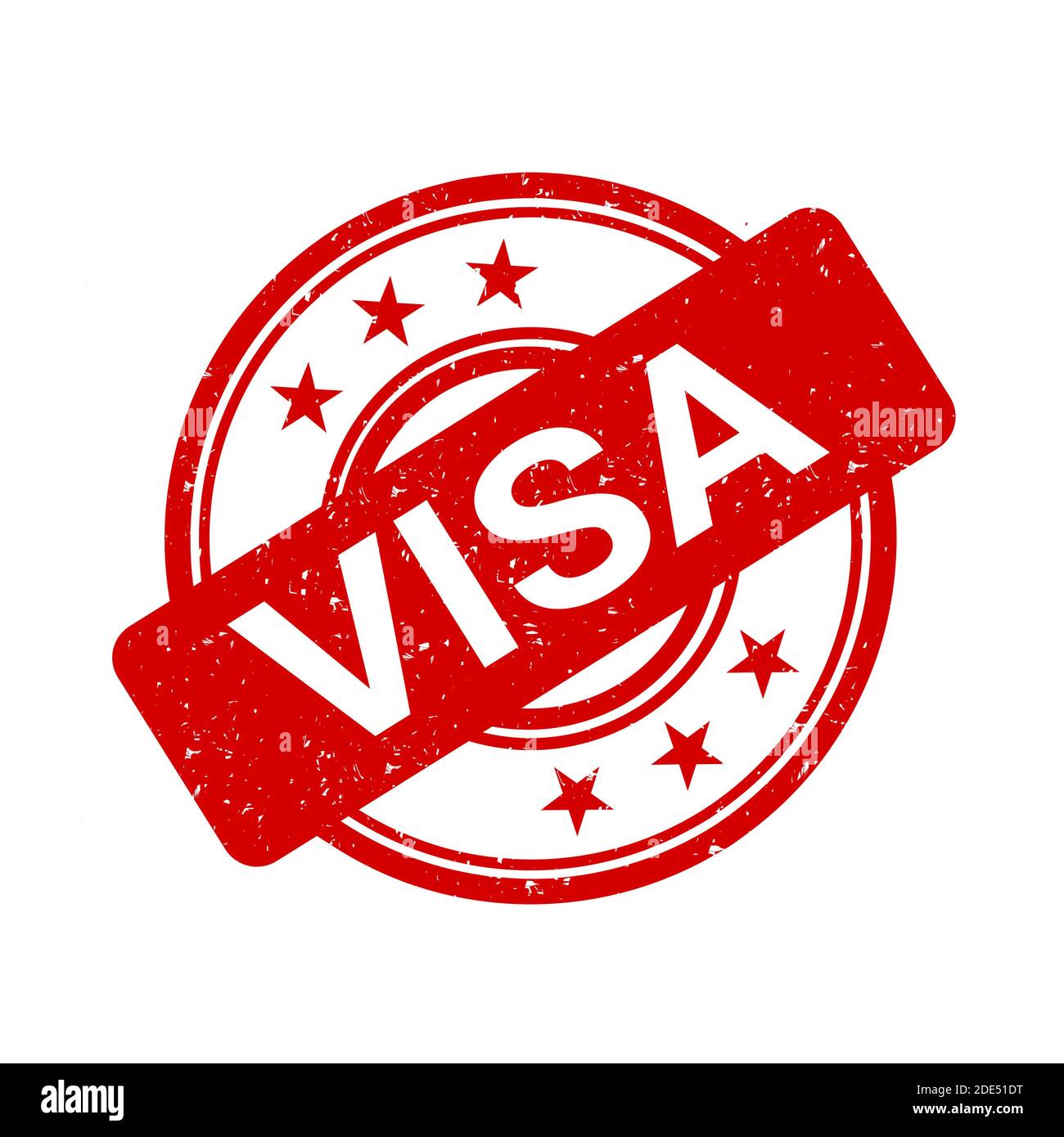 Visa - rubber stamp as authorization to for foreigner to stay in foreign country and abroad. Permission to travel and visit countries and states Stock Photo