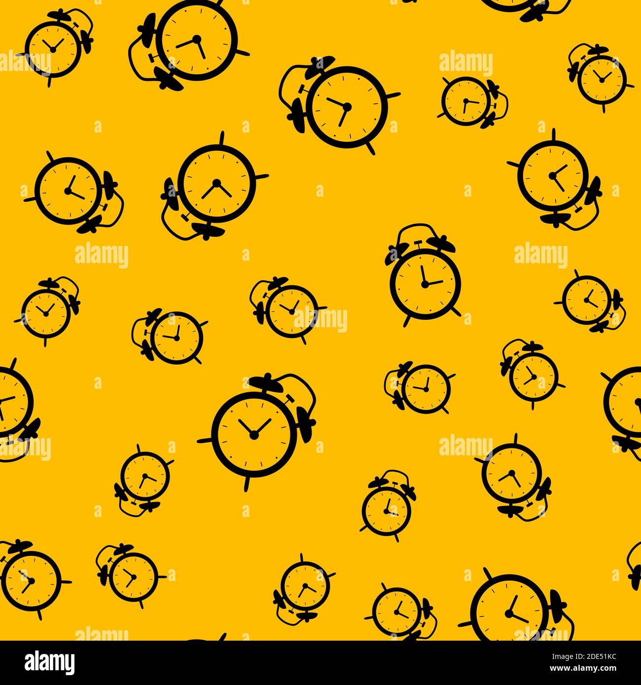 Alarm Clock Seamless Pattern background. Vector Illustration EPS10 Stock Vector