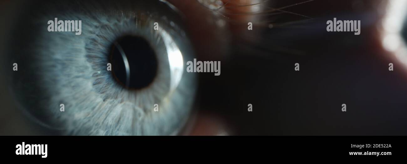 Close up of beautiful eye that looking on light Stock Photo
