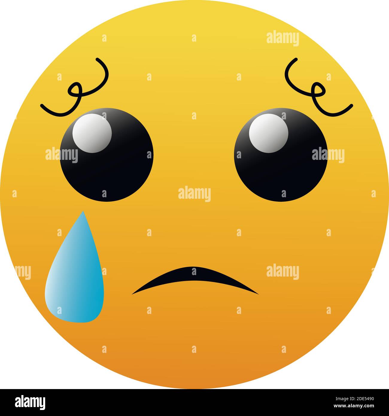 Sad tear emoticon. Isolated vector illustration on white background ...