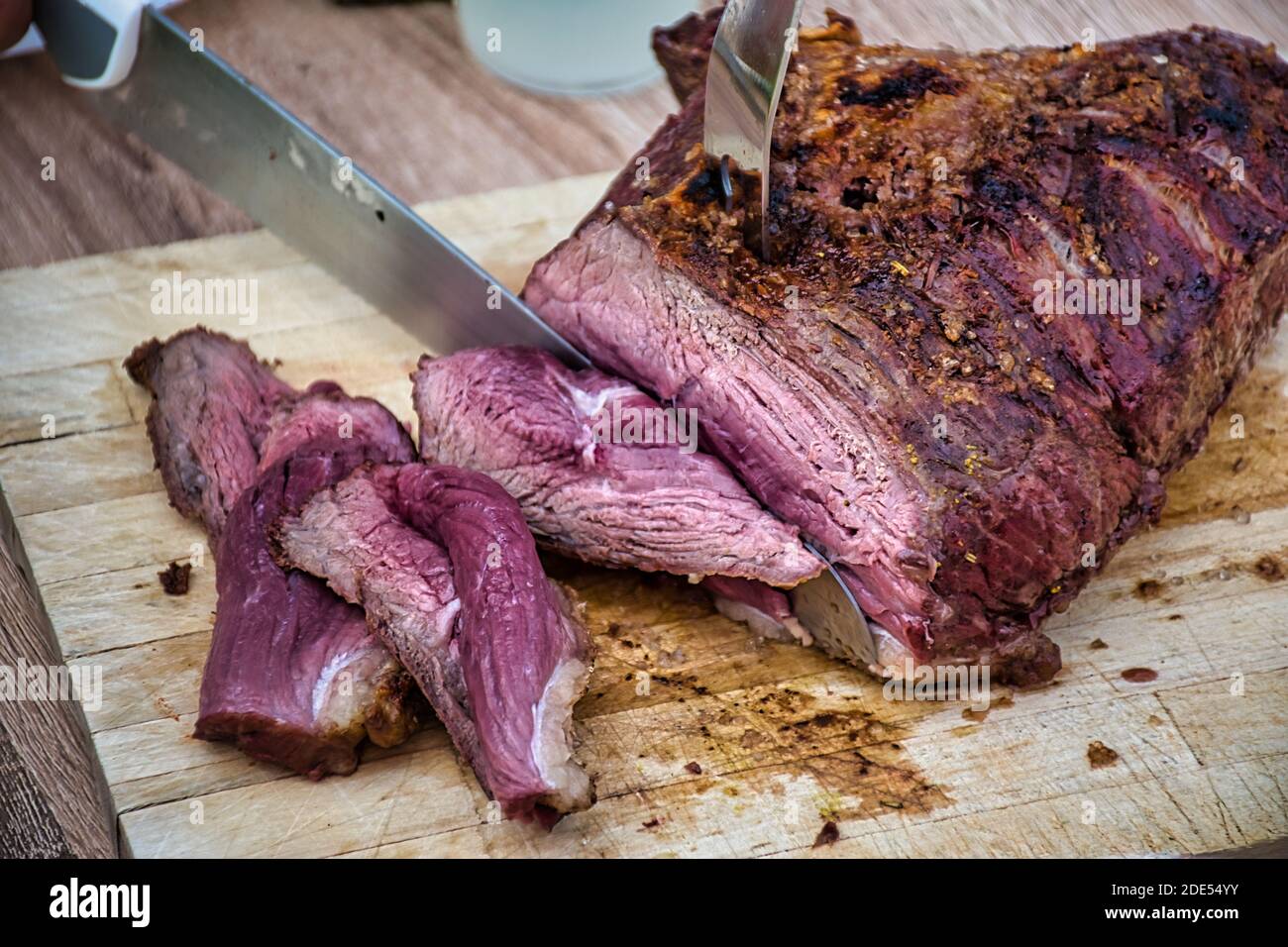 Grilled traditional Brazilian Picanha, it is a cut of beef that is