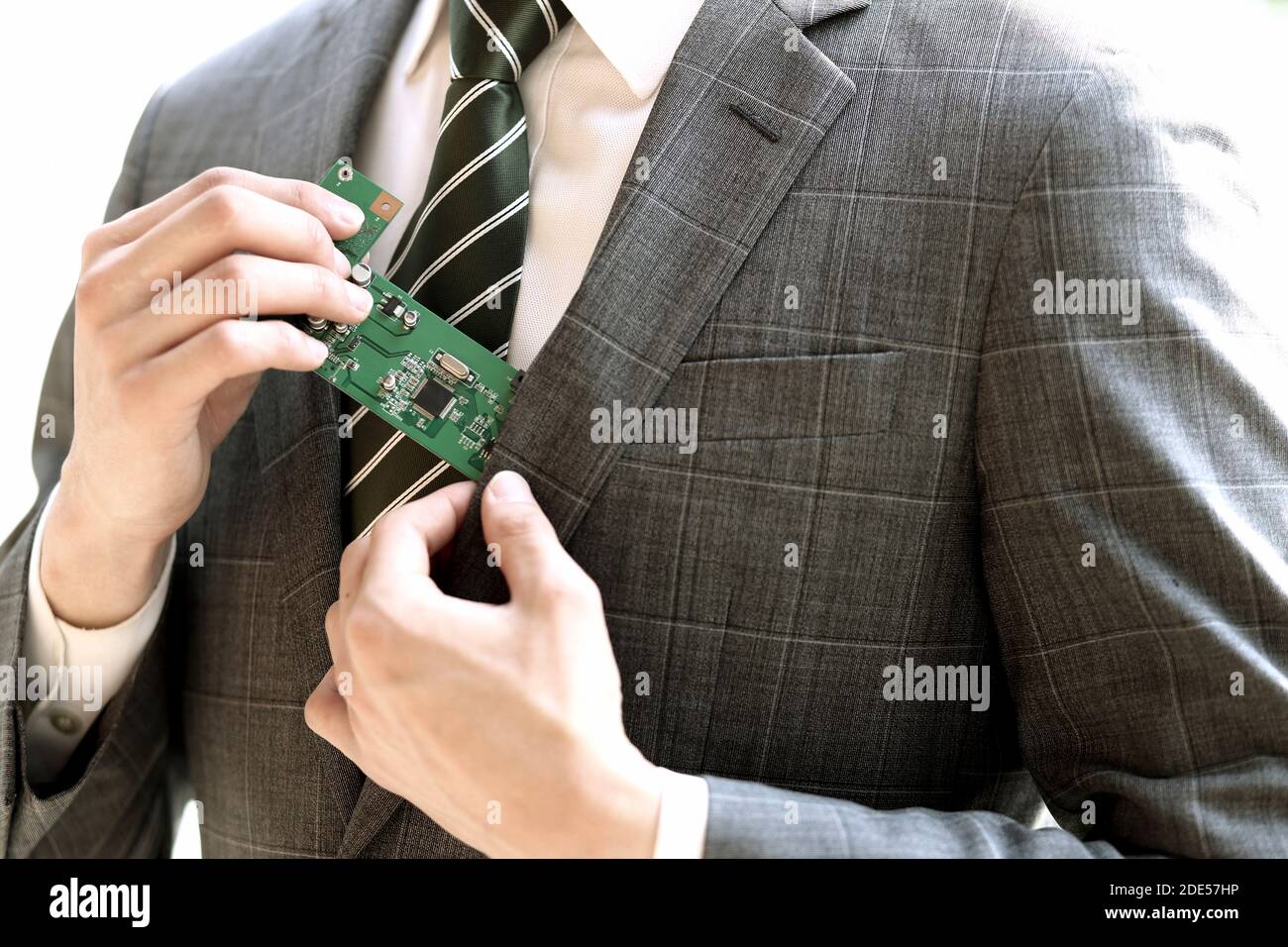 Close up of businessman holding main board Stock Photo