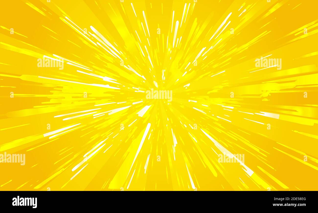 Abstract yellow comic zoom background. Acceleration cartoon super speed zoom.  Vector illustration concept Stock Vector Image & Art - Alamy