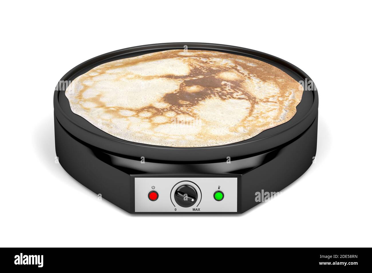 Electric pancake maker on white background Stock Photo Alamy