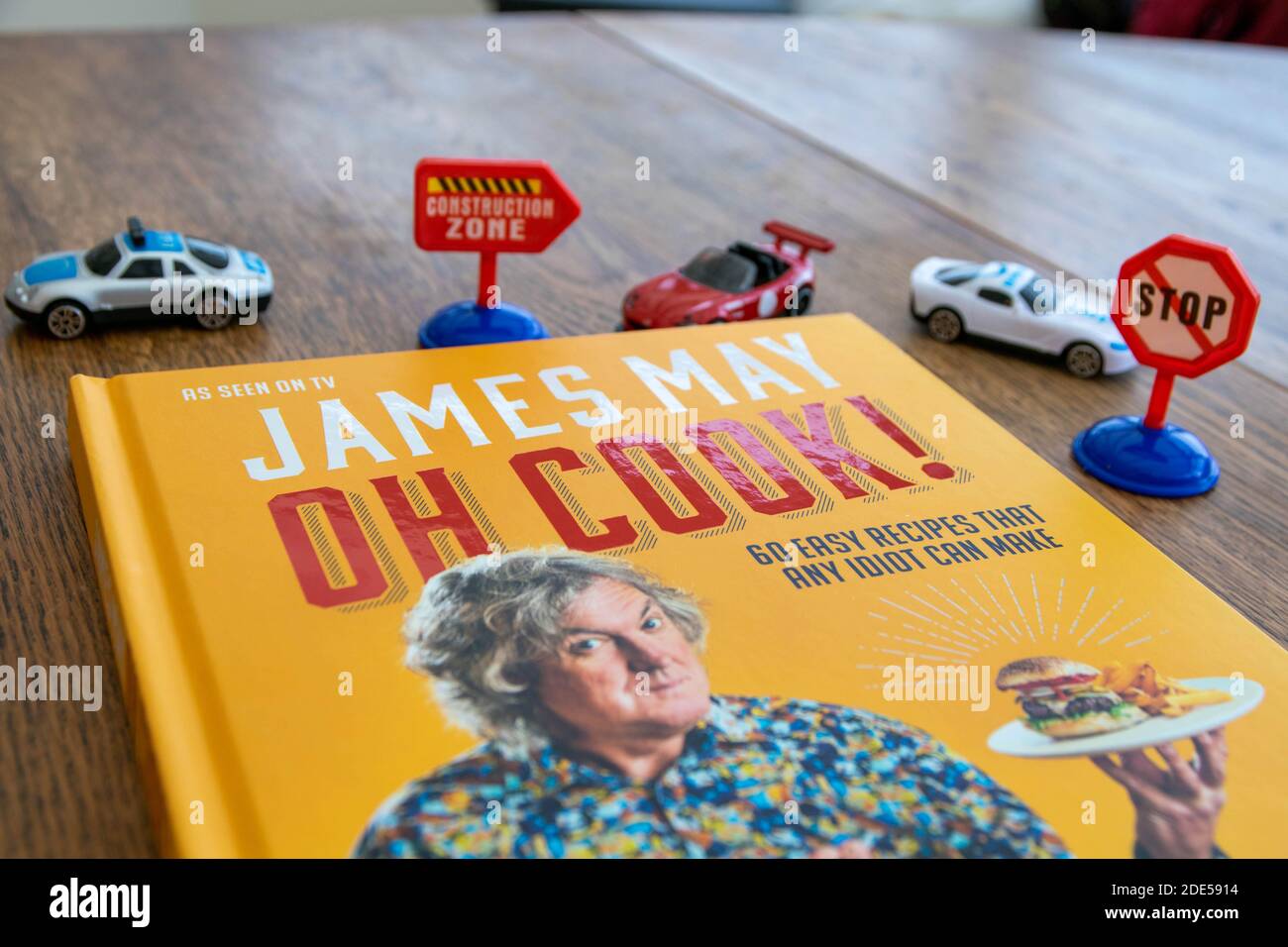 Durham, UK - 17 Nov 2020: James May Oh Cook cookery book. Top Gear car presenter come amateur chef, James learns on the go on the TV show Oh Cook, suc Stock Photo