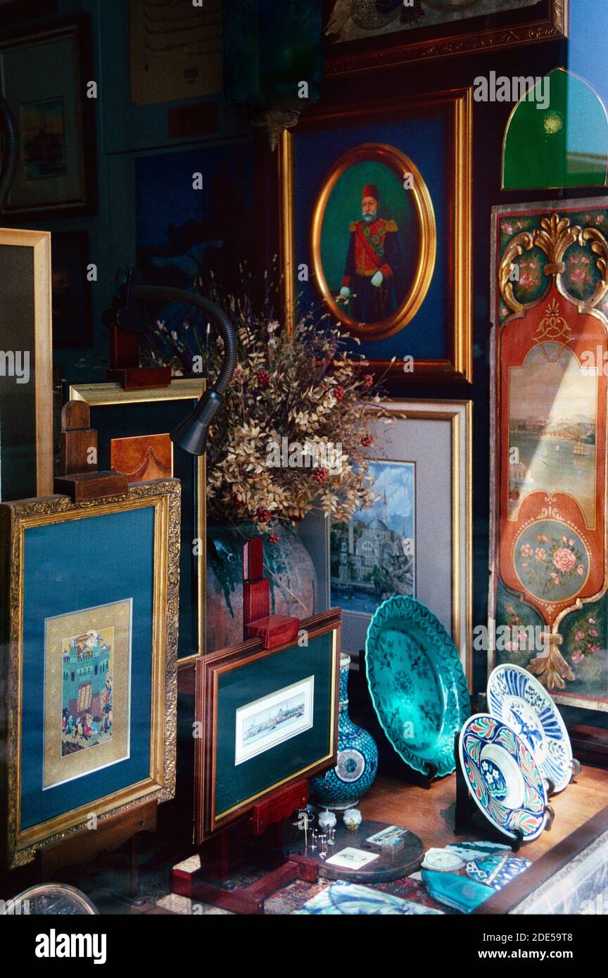 Decorative Shop Window of Antique Shop Selling Traditional Turkish Arts ...