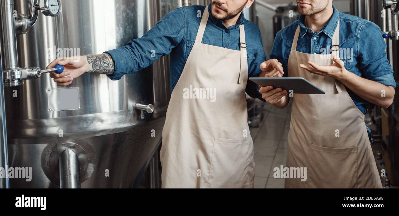 Boiler control in brewery, management production and small business Stock Photo