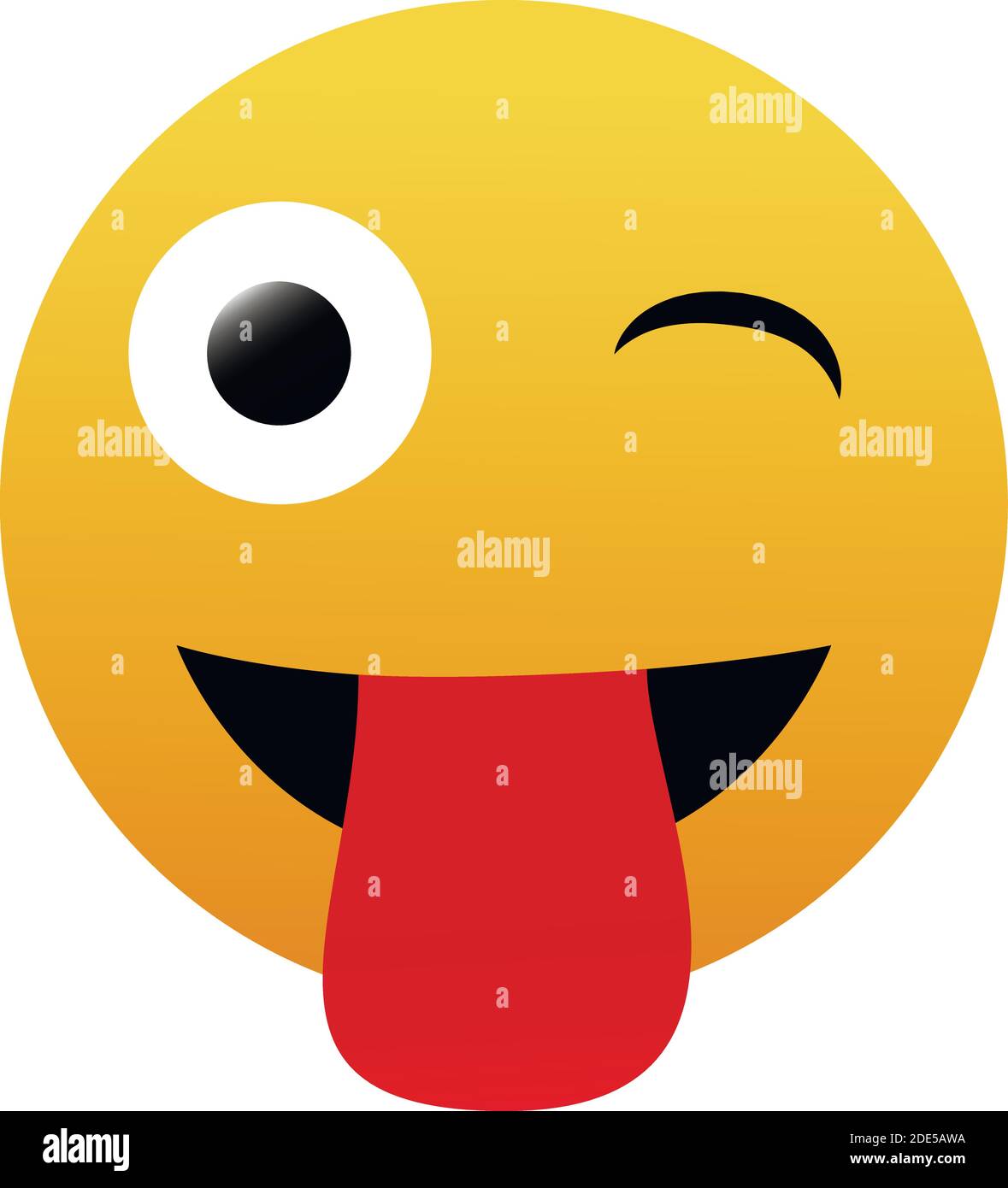 Vector face emoji emoticon with tongue out isolated on white background. Stock Vector