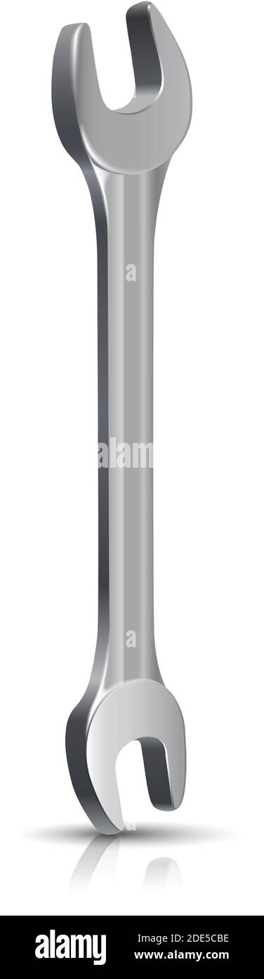 3d realistic vector plumber master instrument, spanner. Isolated on white background. Stock Vector
