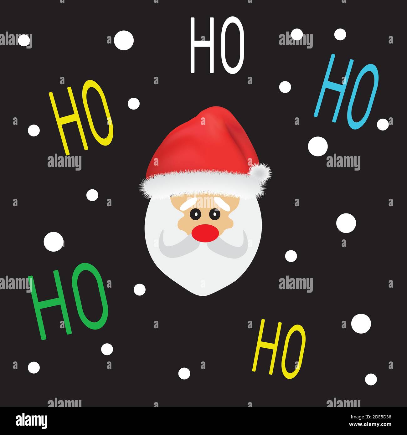 Santa Clause icon on black background, seamless pattern, vector Stock Vector