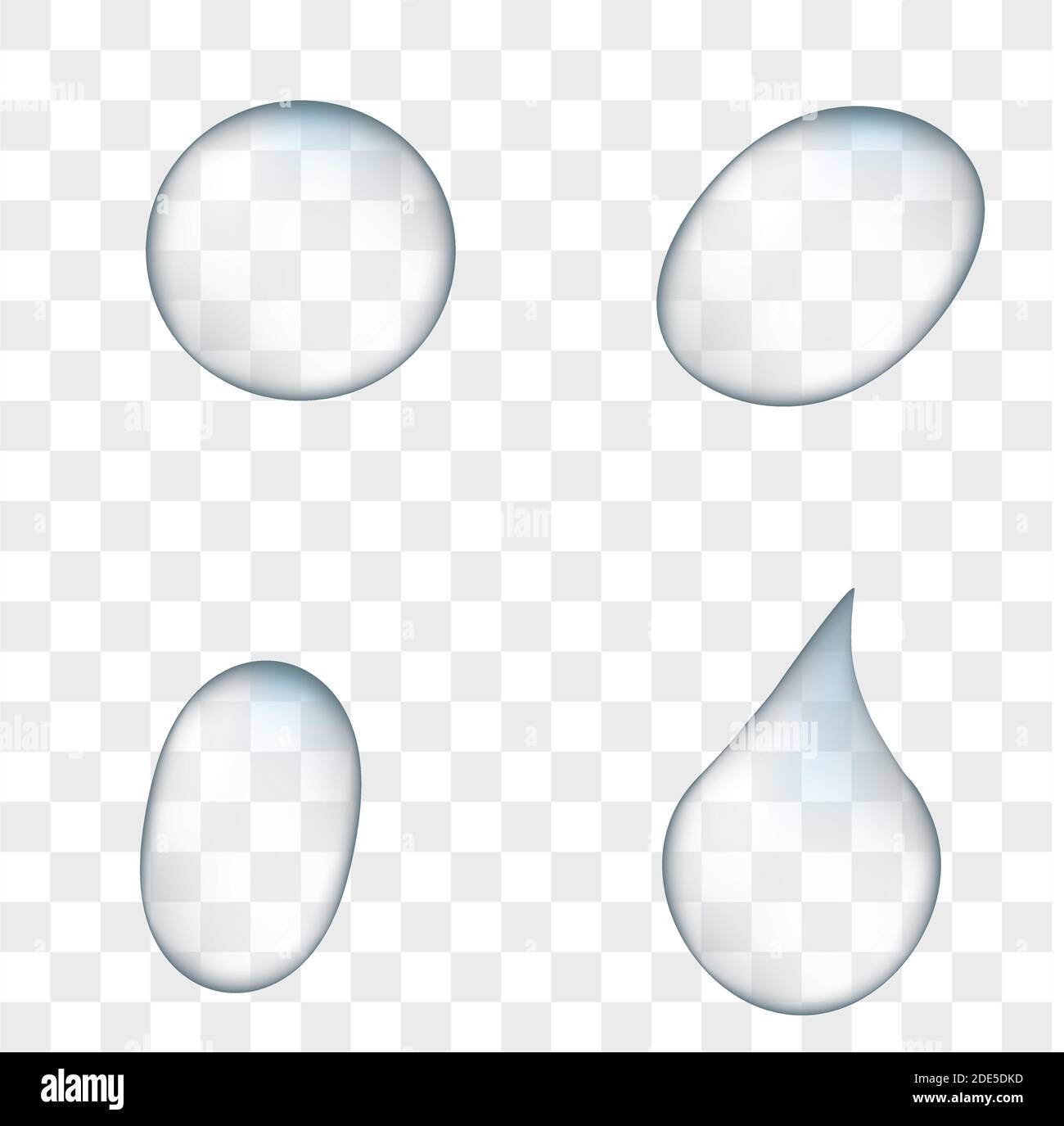 Transparent water drops set, realistic vector Stock Vector