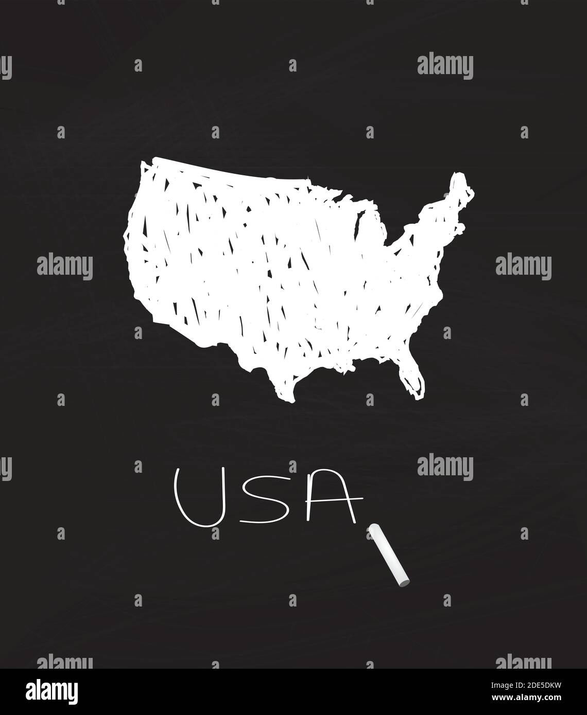 Usa map on blackboard, vector Stock Vector
