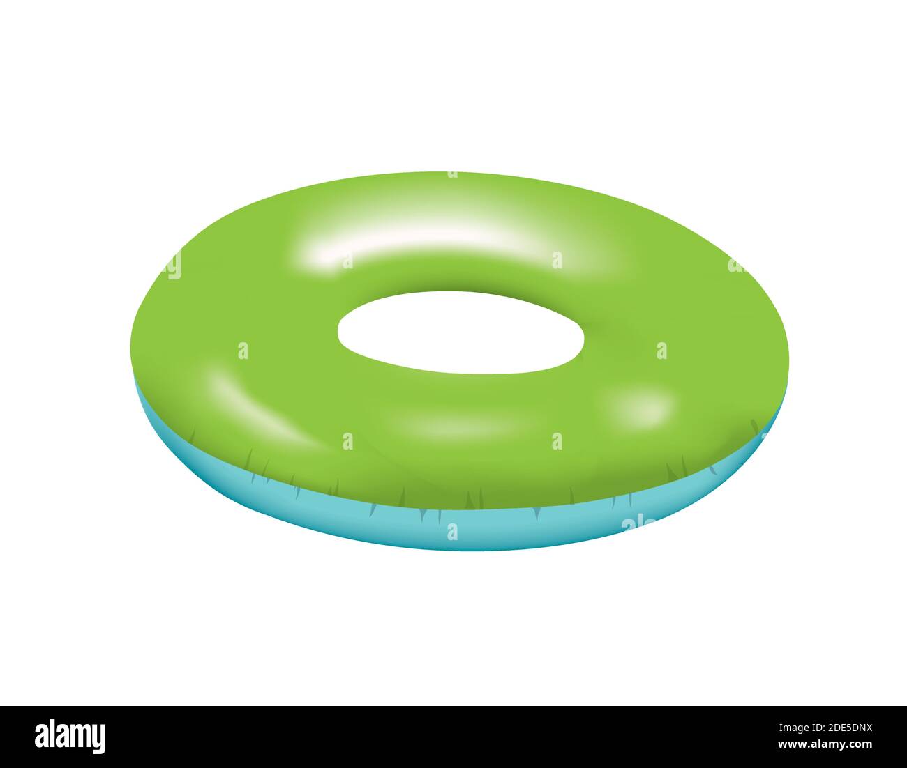 Blue and green swim ring. vector illustration Stock Vector