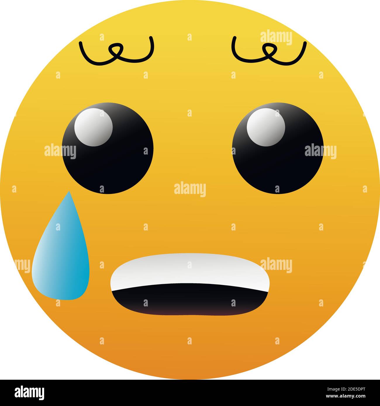 Scared face with Open Mouth and Cold Sweat. Frightened emoticon mood.  Funky, afraid smile icons for applications and chat Stock Vector Image &  Art - Alamy