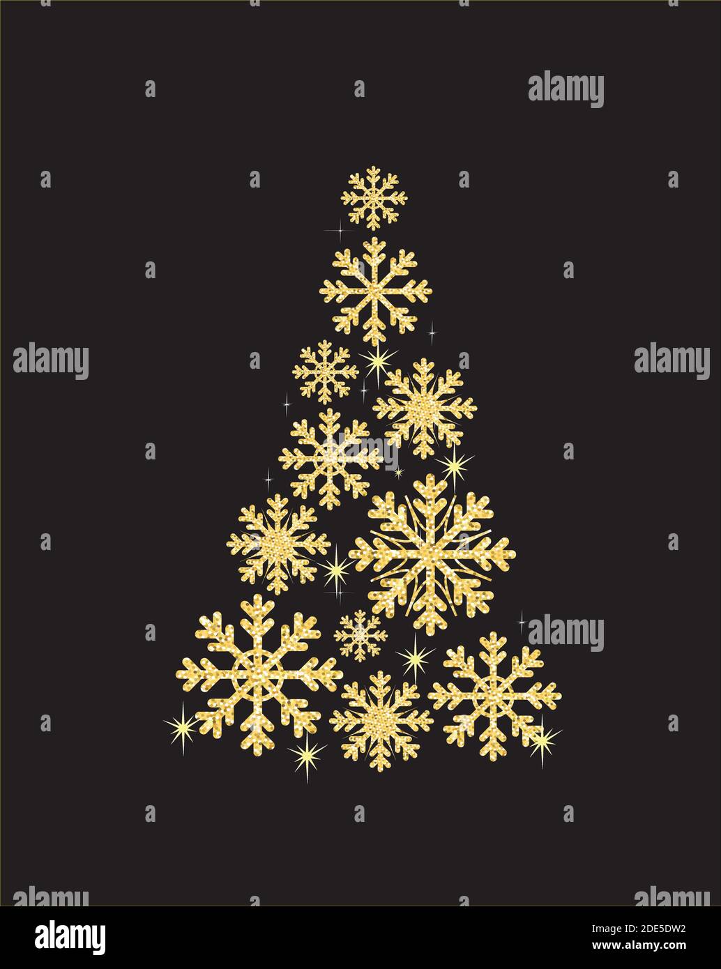Golden snowflake tree. vector illustration Stock Vector Image & Art - Alamy