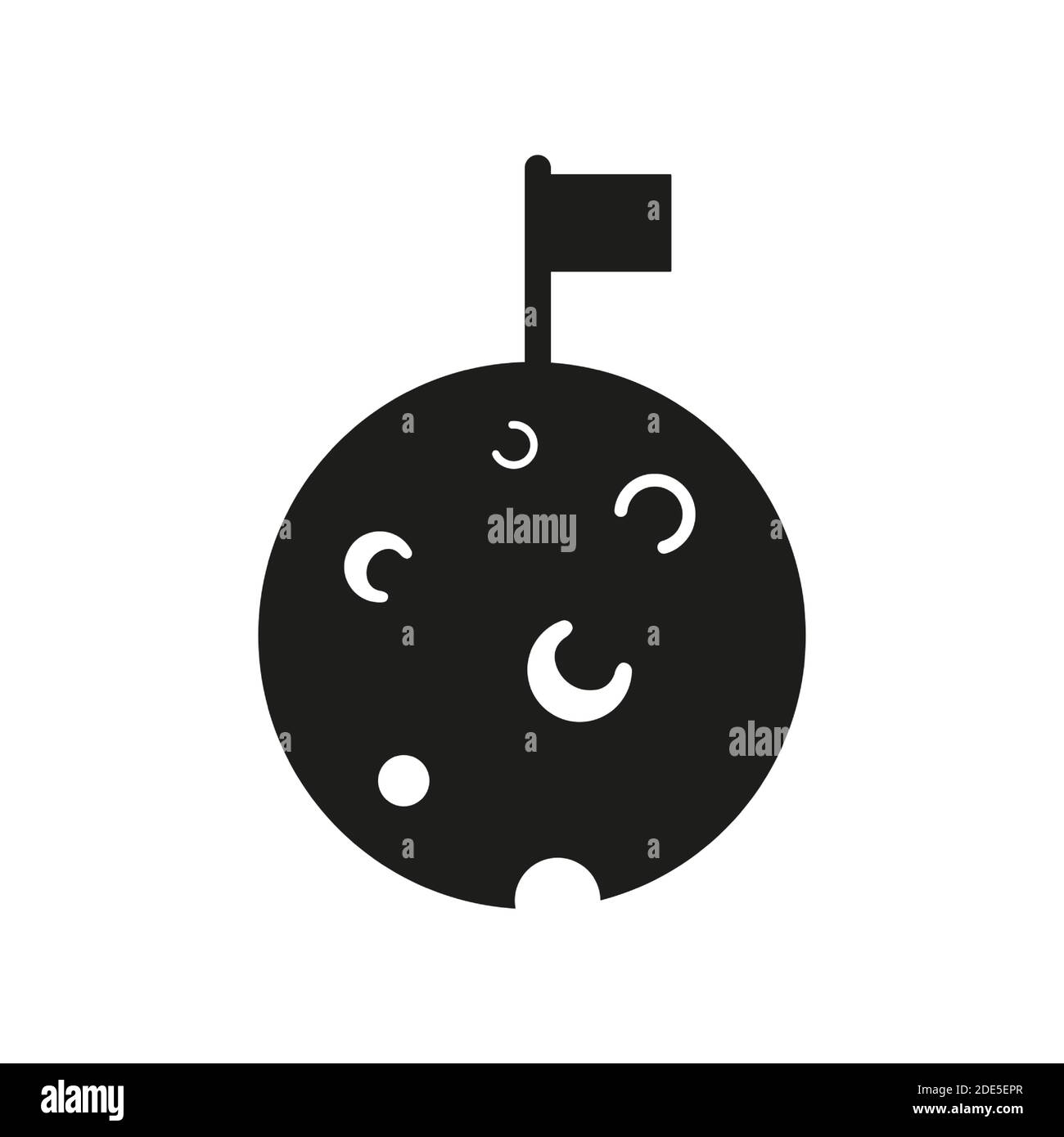 moon with flag icon element of space icon for mobile concept and web ...