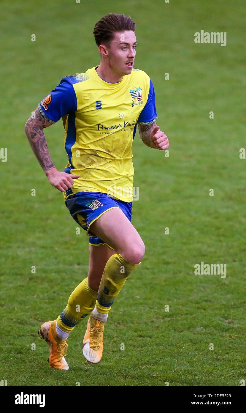 Solihull Moors' Cameron Coxe during the FA Cup second round match at