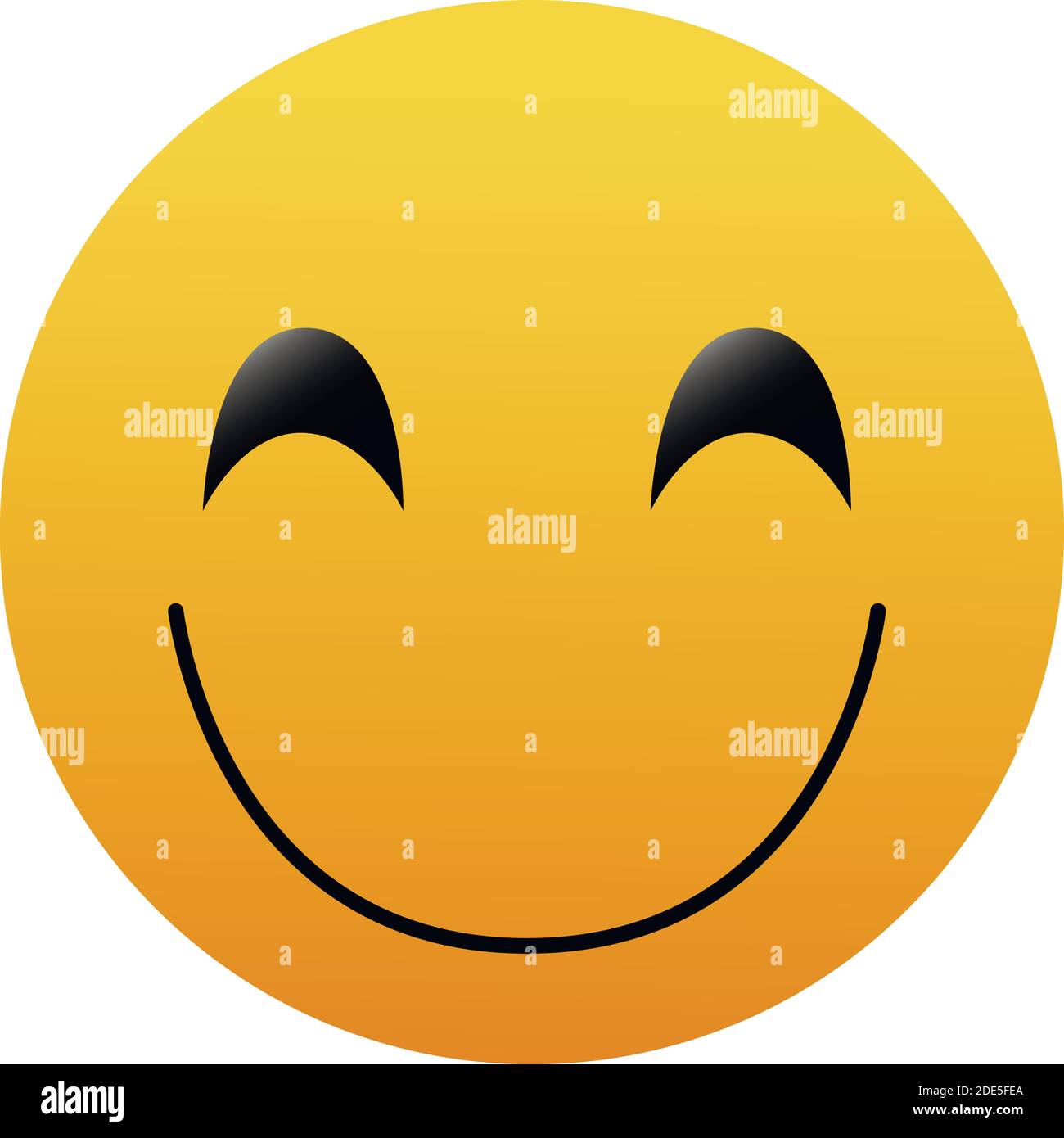Smiling emoticon with happy eyes isolated Stock Vector