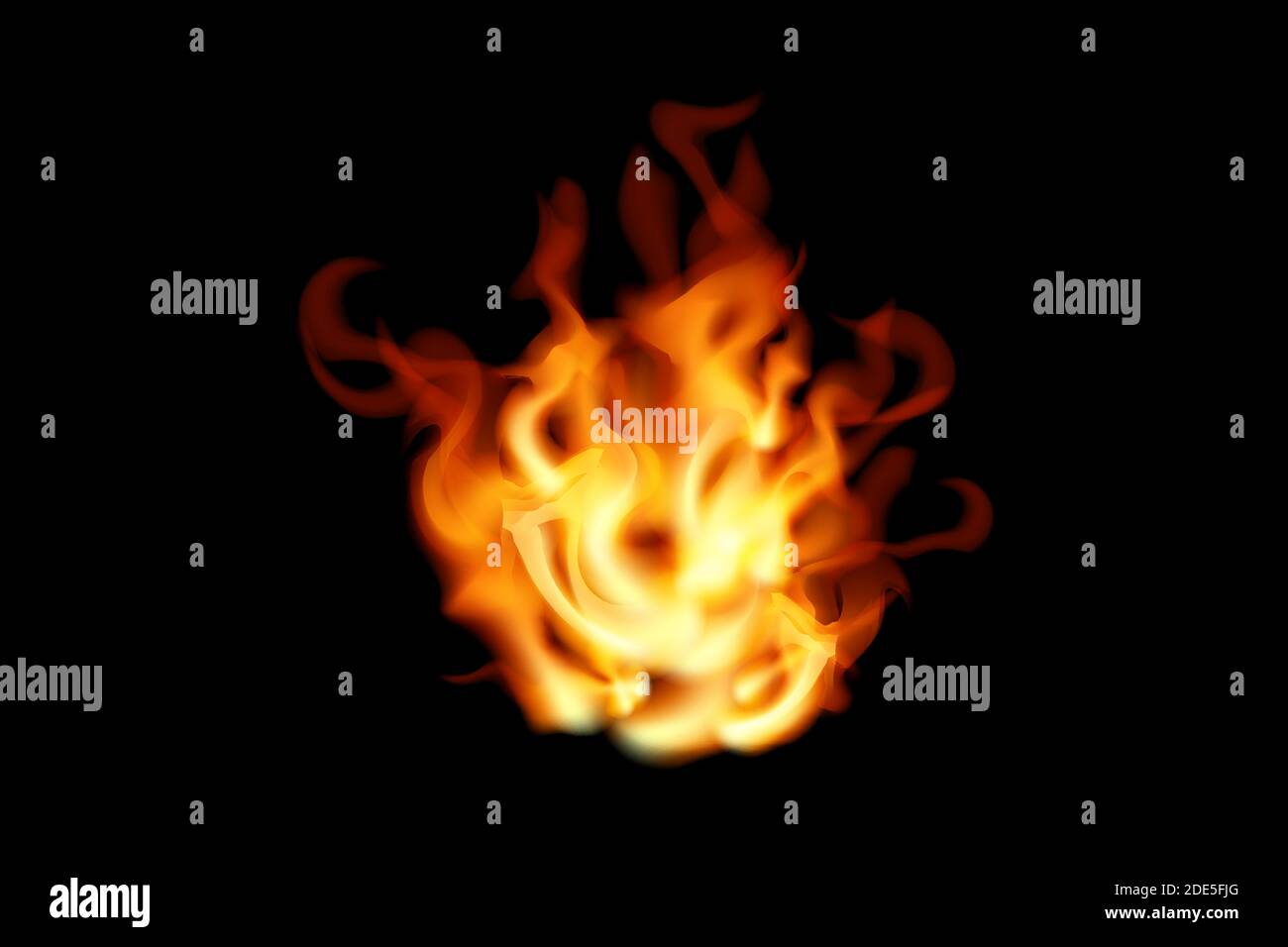 Fire on black background. Vector illustration flame design. Stock Vector