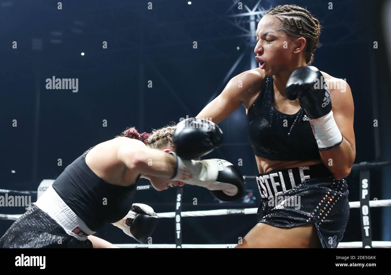 Estelle Mossely Yoka and Emma Gongora of French  during the Boxing event, Lightweight boxing bout between Estelle Mossely-Yoka and Pasa Malagic on November 27, 2020 at the H Arena in Nantes, France - Photo Laurent Lairys / MAXPPP Stock Photo