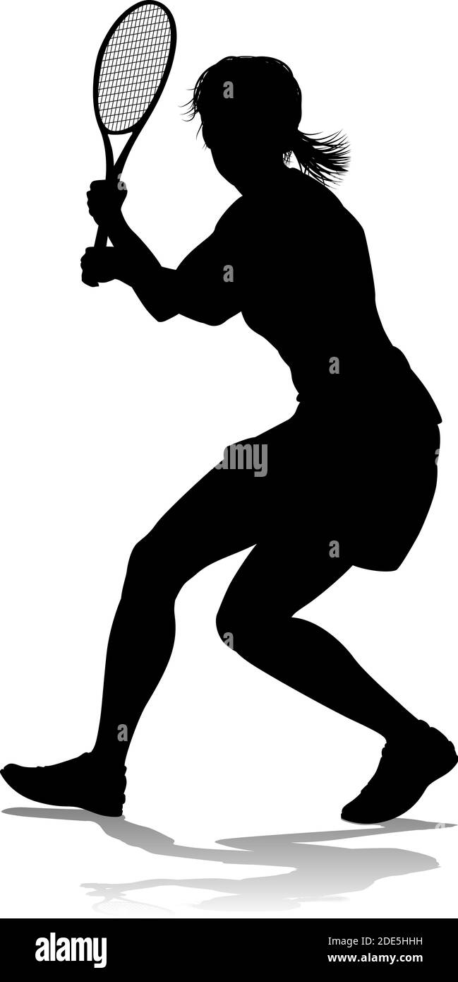 Tennis Silhouette Sport Player Woman Stock Vector Image & Art - Alamy