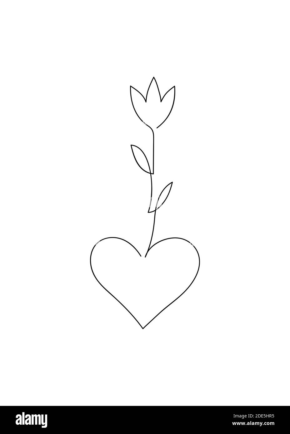 Thin line flower Black and White Stock Photos & Images - Alamy