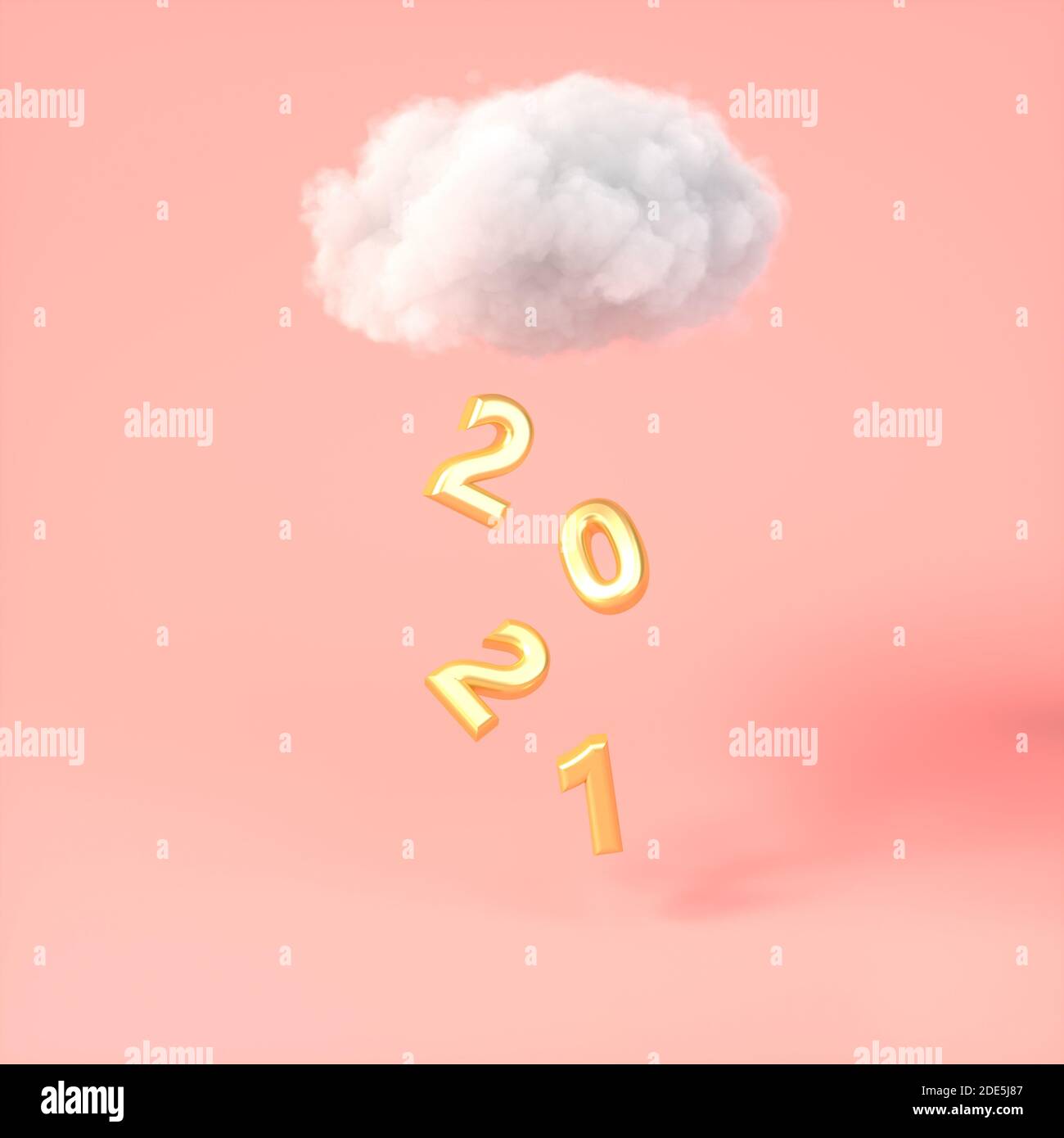 Cloud with gift box rain on pastel pink background. Creative idea. Gift ...