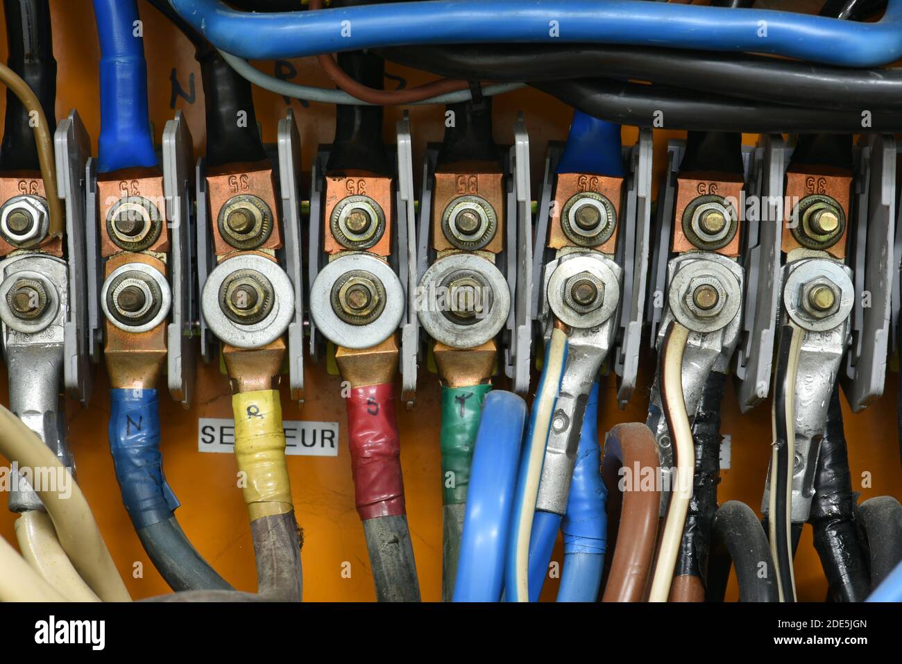 High voltage electric terminal connection Stock Photo Alamy