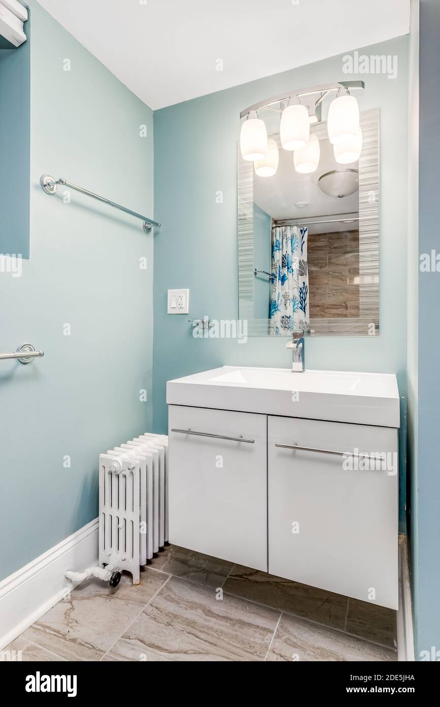 Light blue mirror discount