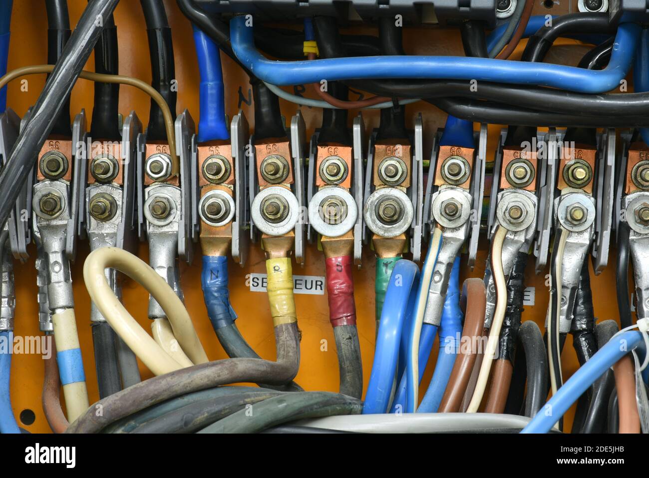 High voltage electric terminal connection Stock Photo Alamy