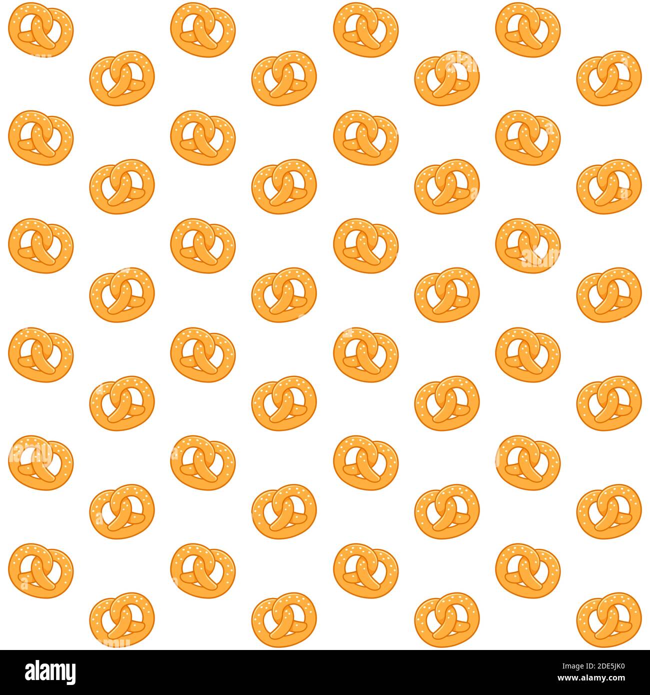 Seamless pretzel pattern on white background. Stock Vector