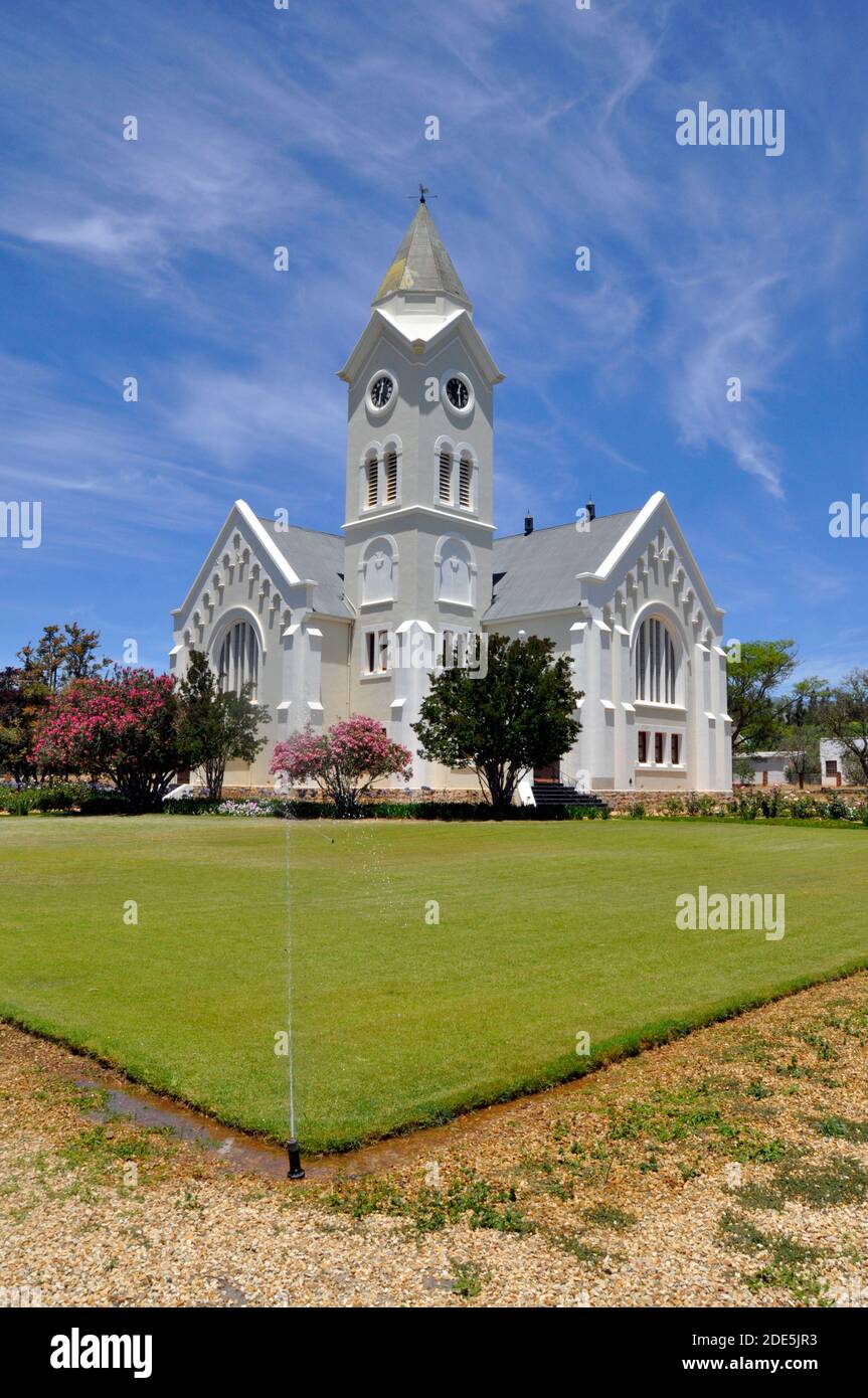 The Dutch Reformed Church in McGregor. The village was originally called Lady Grey but was renamed in 1904 after its pastor, the Rev. Andrew McGregor. Stock Photo