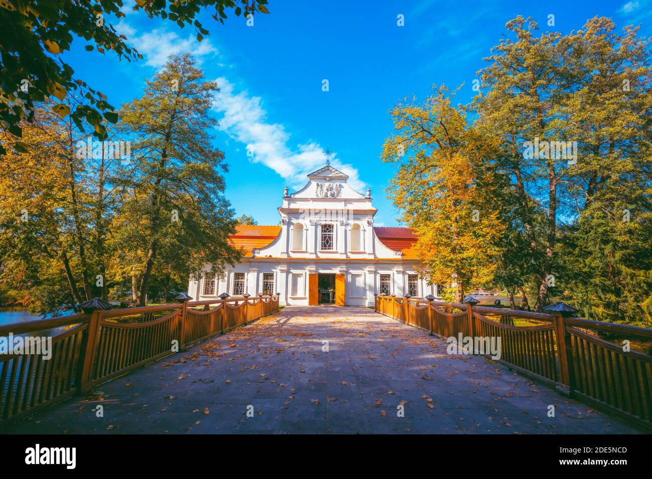 Church in Zwierzyniec. Zwierzyniec, Lubelskie, Poland. Stock Photo