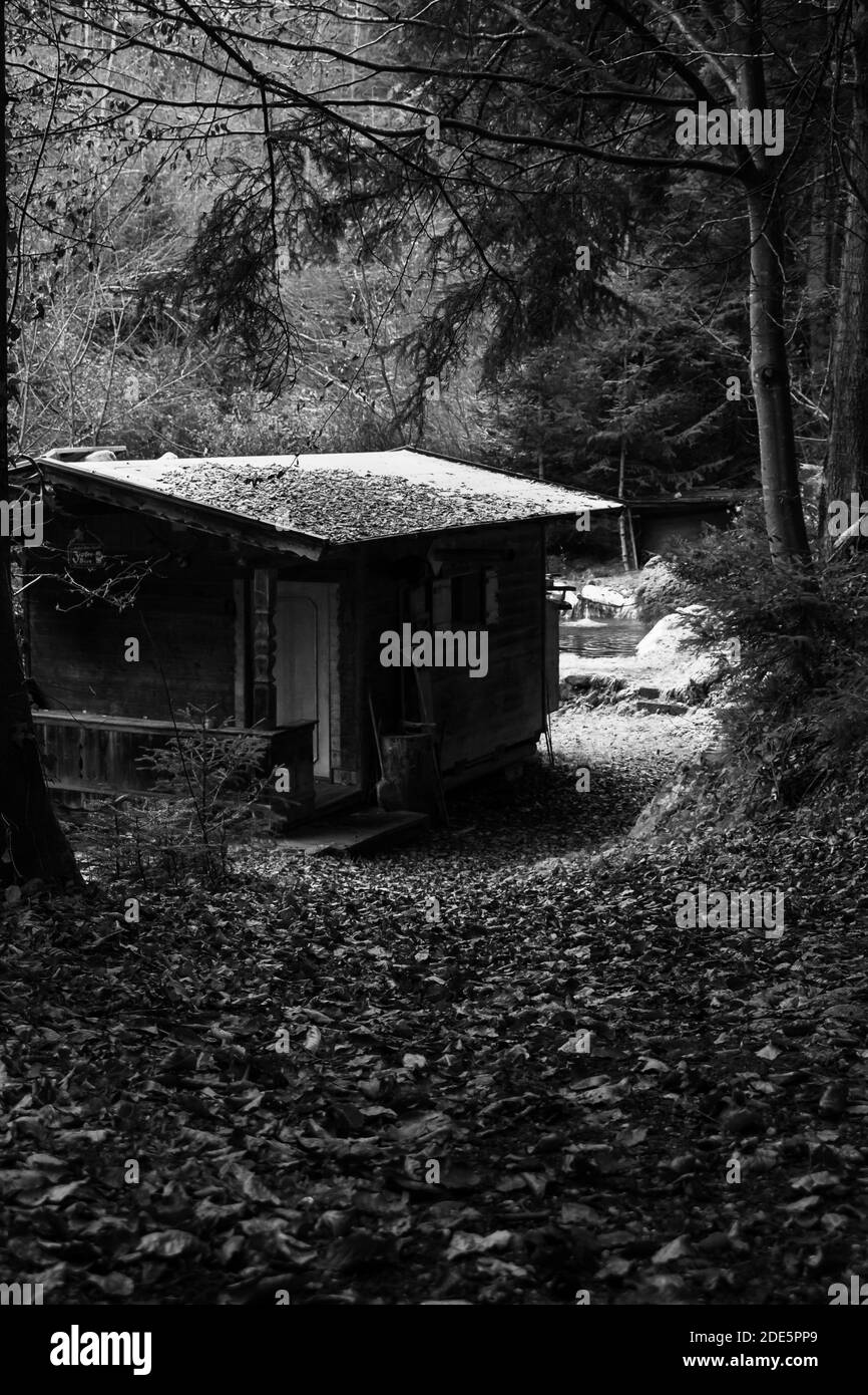 Country house in autumn Black and White Stock Photos & Images - Alamy