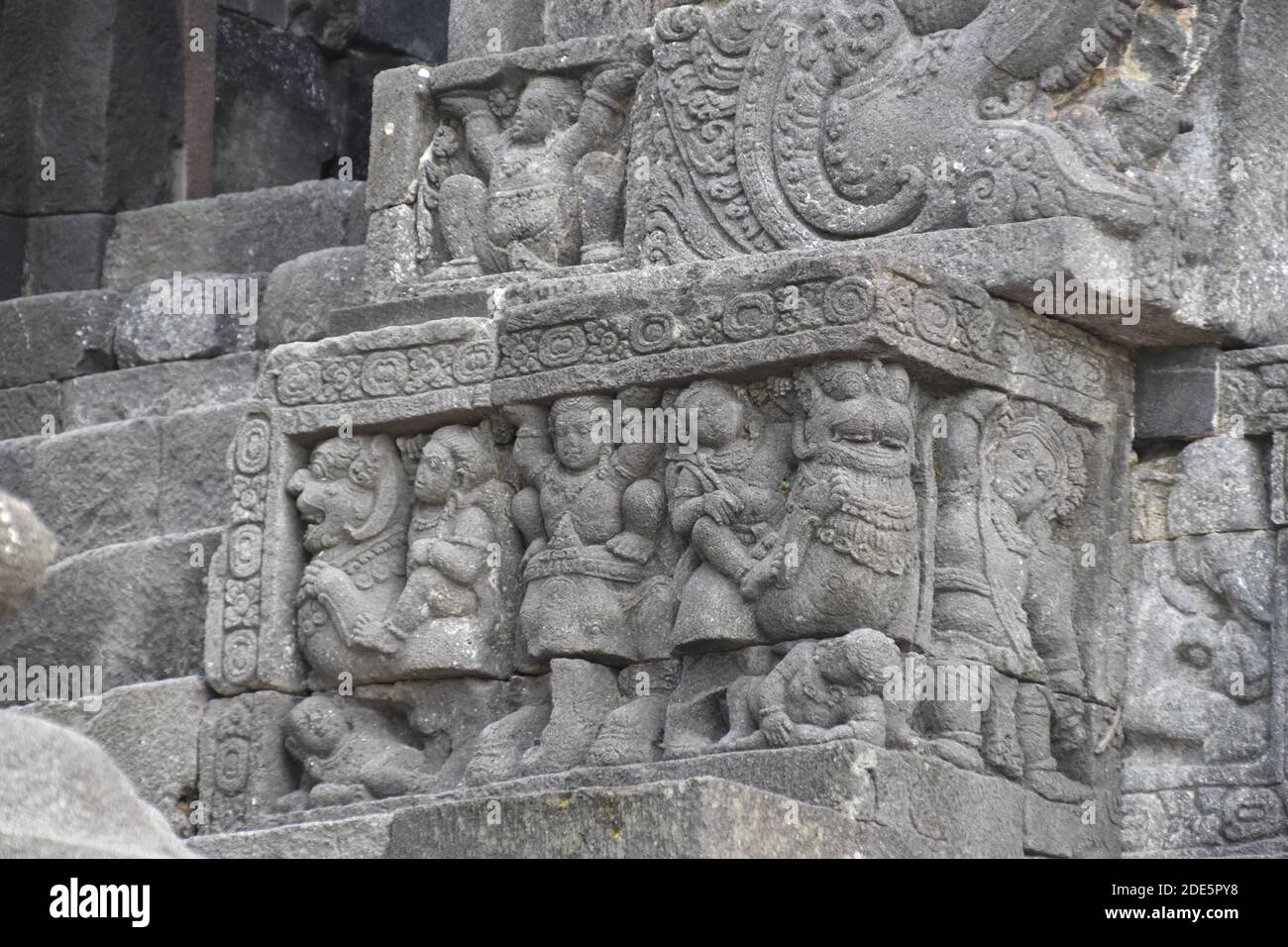 Gana relief at Sojiwan Temple complex in Central Java, Indonesia Stock Photo