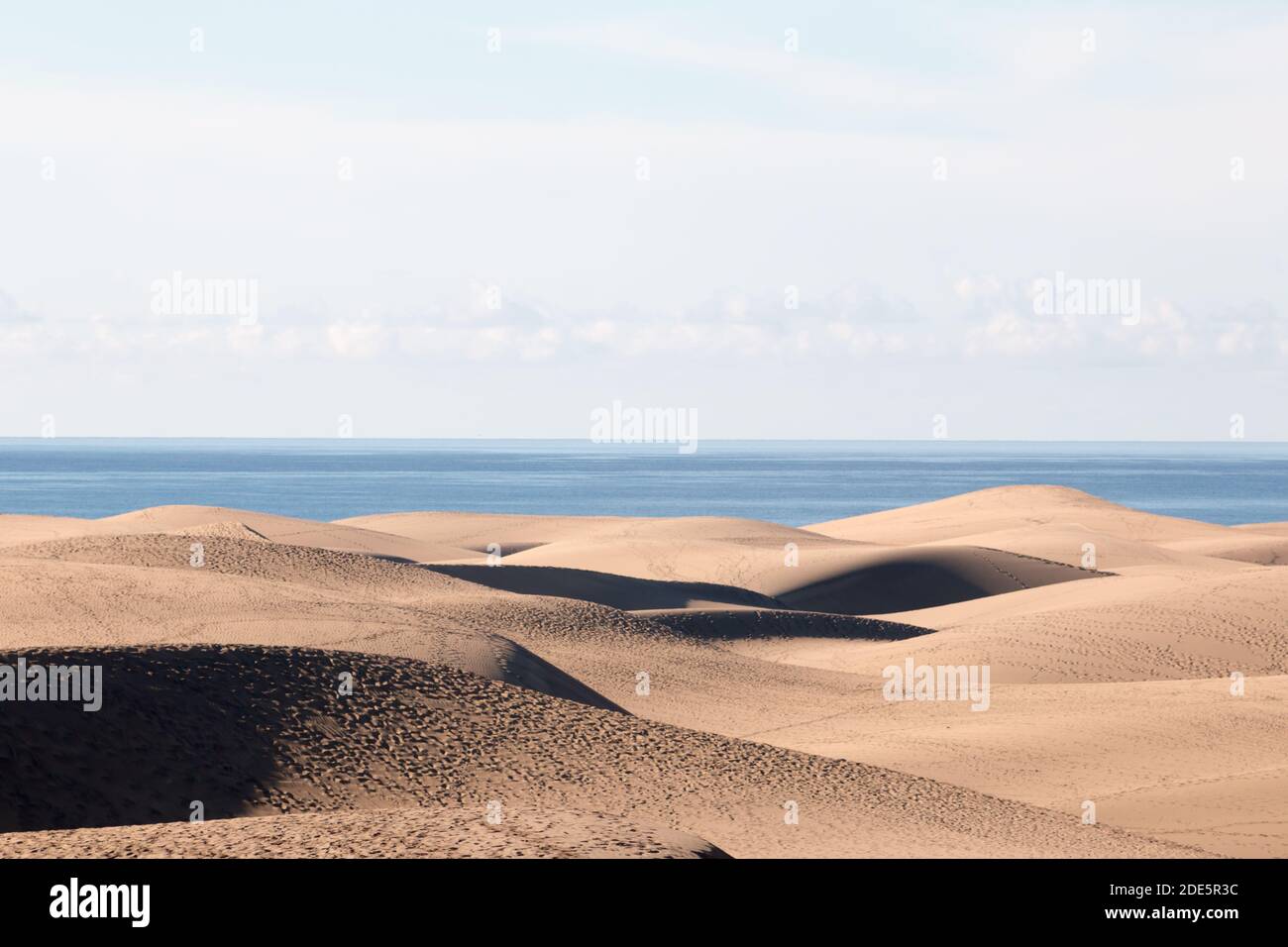 View of Maspalomas Dunes in Playa del Ingles, Maspalomas, Gran Canaria, Spain. Stock Photo