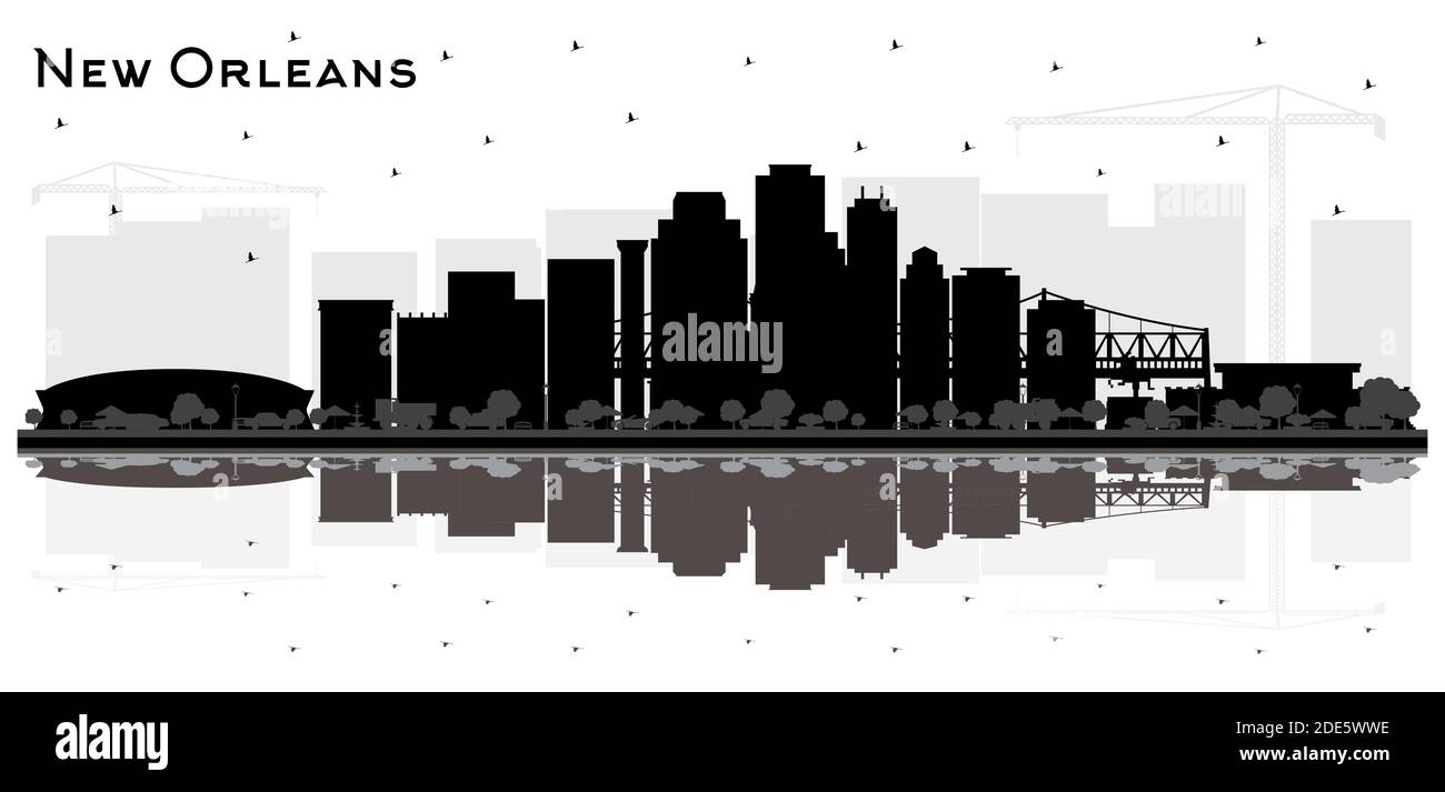 New Orleans Louisiana City Skyline Silhouette With Black Buildings Isolated  On White. Vector Illustration. Business Travel And Tourism Concept With  Modern Architecture. New Orleans USA Cityscape With Landmarks. Royalty Free  SVG, Cliparts