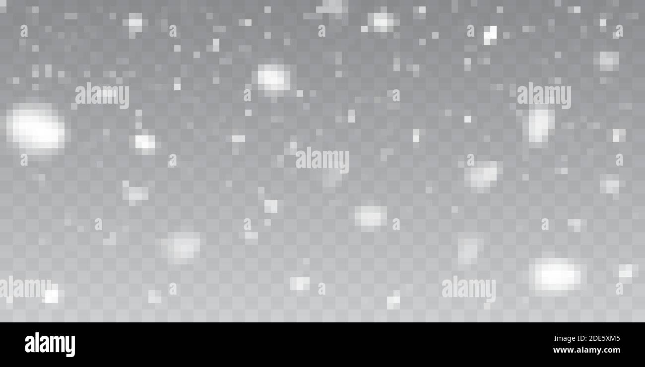 Christmas snow. Falling snowflakes on transparent background. Snowfall ...