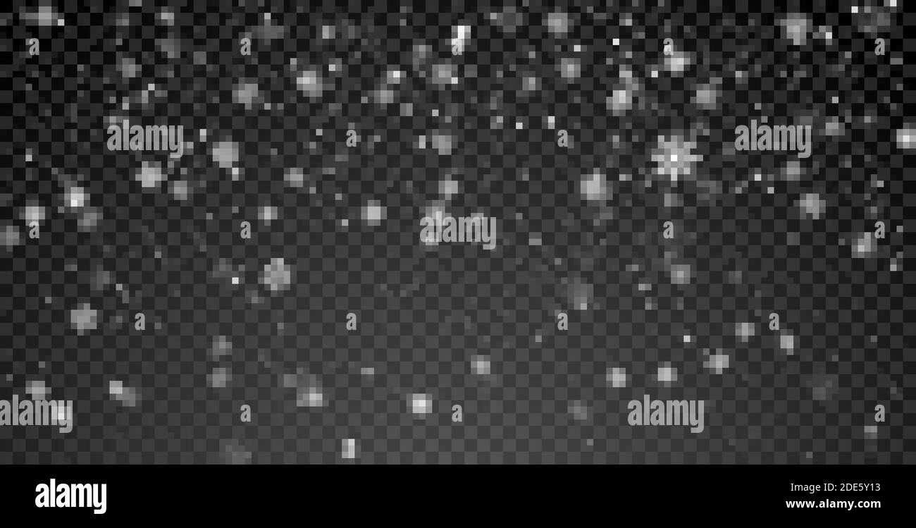 Falling snowflakes on transparent background. Christmas Snowfall ...