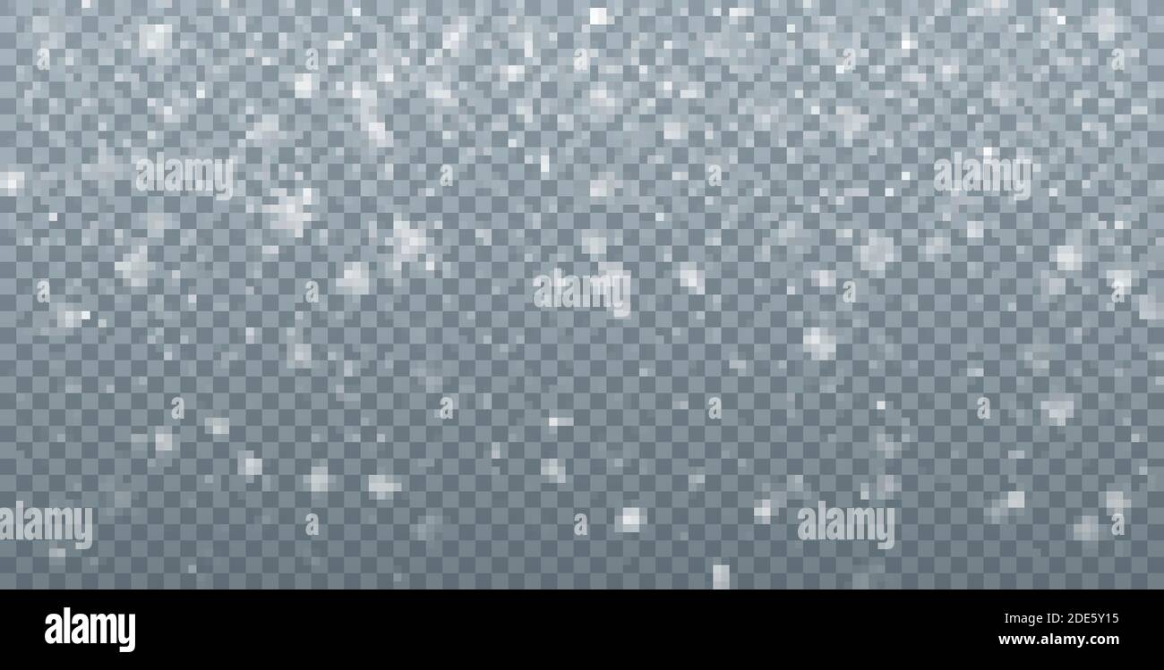 Christmas Snowfall background. Falling snowflakes on transparent ...