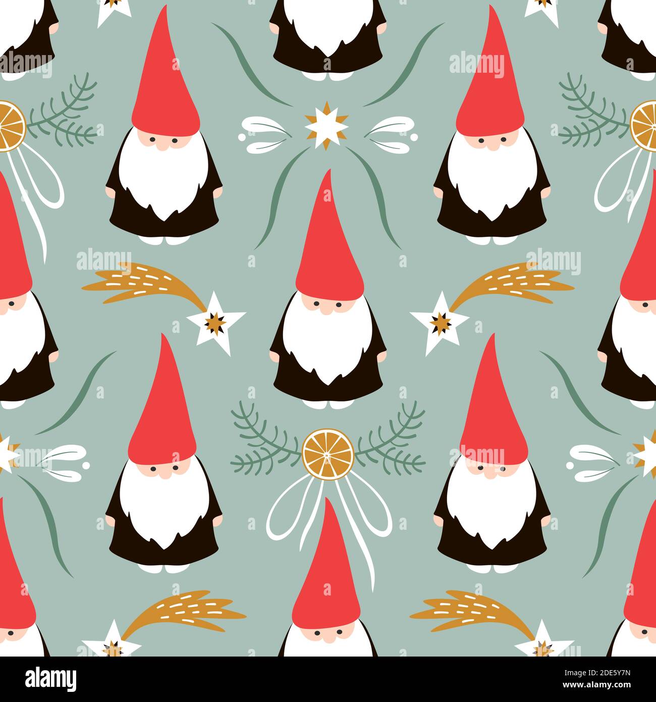 Seamless Pattern With Cute Gnomes Christmas Background Season Greeting  Idea For Wrapping Paper Gifts Boxes Wallpaper Royalty Free SVG Cliparts  Vectors And Stock Illustration Image 128648516