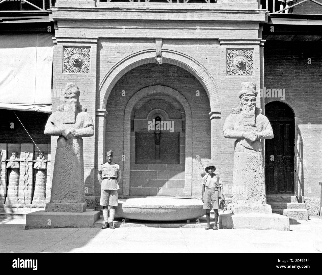 Original Caption:  Iraq. (Mesopotamia). Baghdad. Views street scenes and types. The Iraq museum. Closer view  - Location: Iraq--Baghdad ca.  1932 Stock Photo
