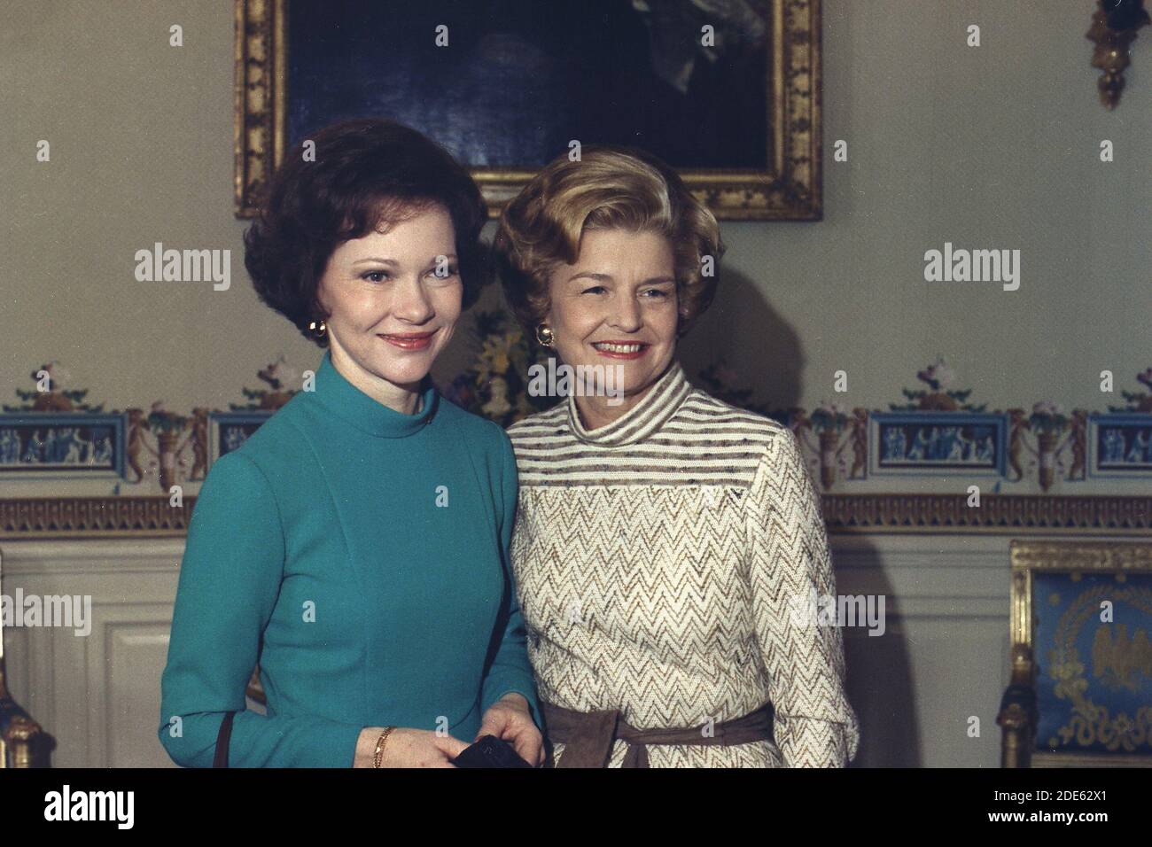 Rosalynn Carter and Betty Ford at the Carter Inauguration ca. 20