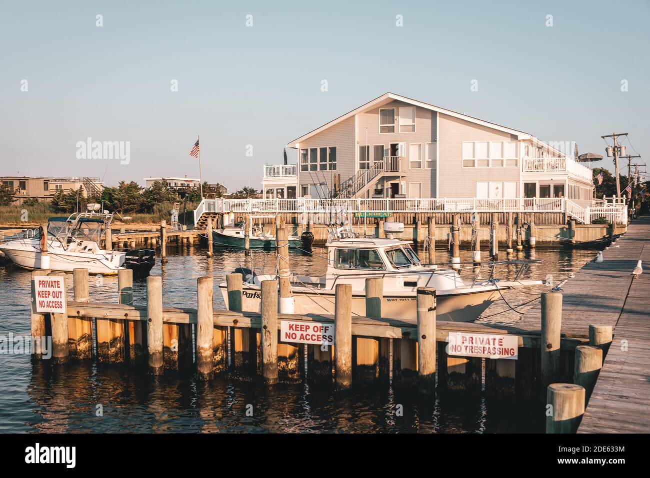 Marina in Kismet, on Fire island, Long Island, New York Stock Photo Alamy