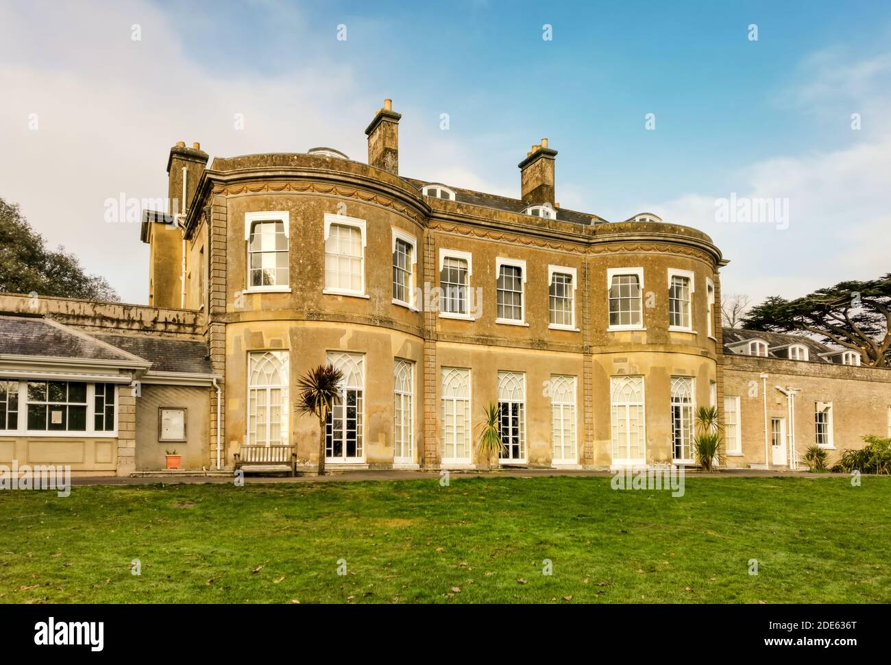 Exterior façade of Upton Country House near Poole in Dorset. A popular country park, historic house and wedding venue. Stock Photo